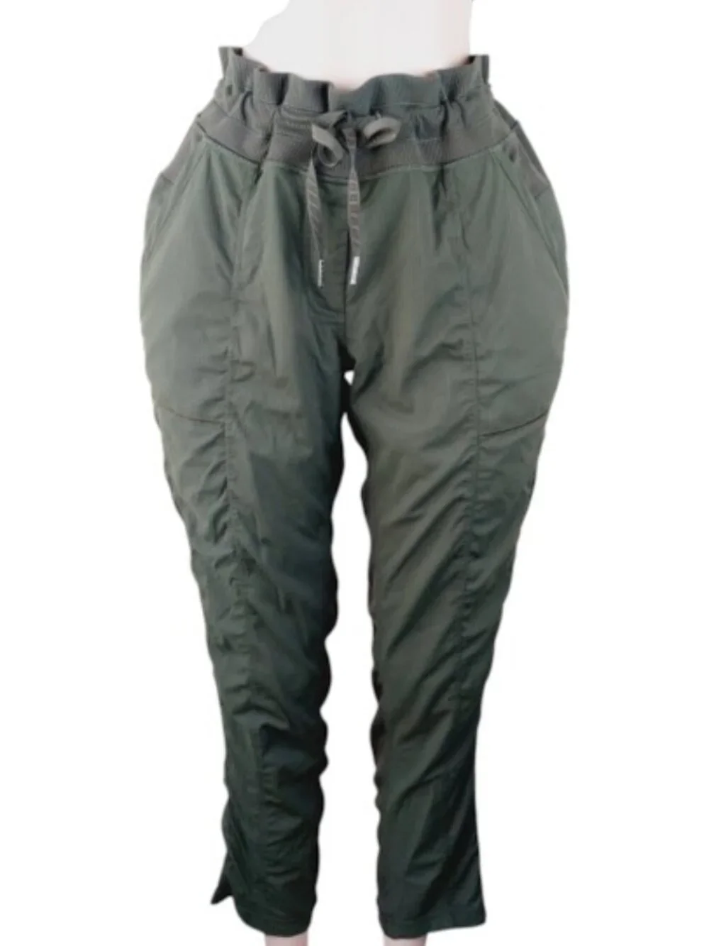 Lululemon Women's Dark Olive Dancing Studio Relax Ankle Pants Size 12